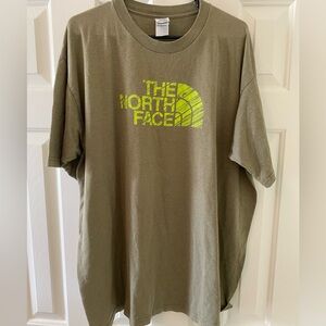 The North Face Olive Tee with Yellow Logo